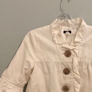 JCREW Size 2 Offwhite Ruffle Jacket